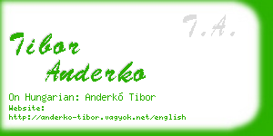tibor anderko business card